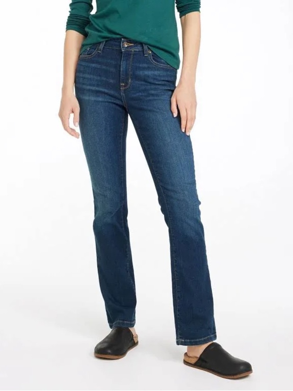 LL Bean Women's True Shape Jeans, High-Rise Bootcut size 12 petite